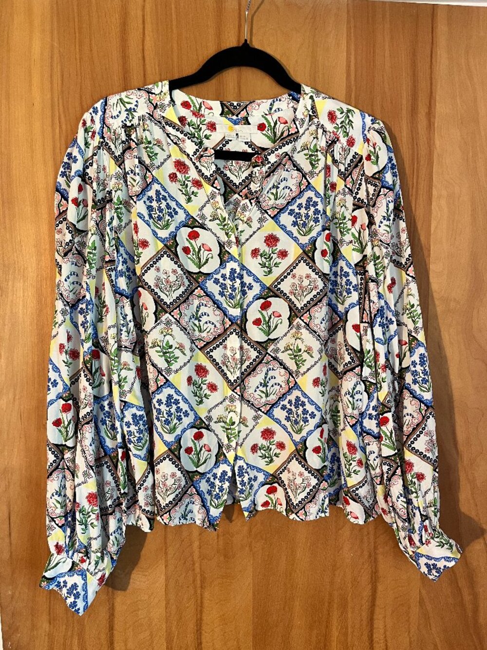 Boden Placement Print Wow Shirt, Wild Bluebell, Size US16/18